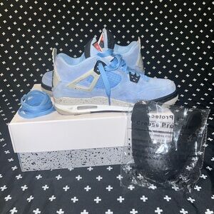 Blue Low-Top Sneakers with White Accents